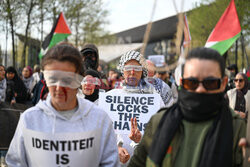 Protest z okazji Dnia Więźniów Palestyńskich w Rotterdamie