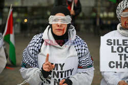 Protest z okazji Dnia Więźniów Palestyńskich w Rotterdamie