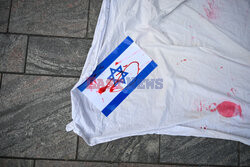 Protest z okazji Dnia Więźniów Palestyńskich w Rotterdamie