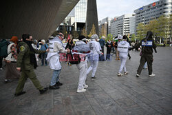 Protest z okazji Dnia Więźniów Palestyńskich w Rotterdamie