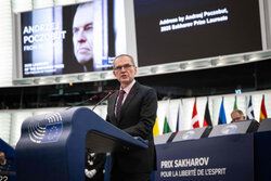 Andrzej Poczobut  z Nagrodą Sacharowa w Parlamencie Europejskim