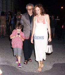 Harvey Keitel with his family after dinner at Mr. Chow's