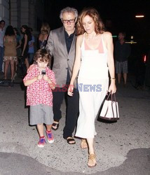 Harvey Keitel with his family after dinner at Mr. Chow's